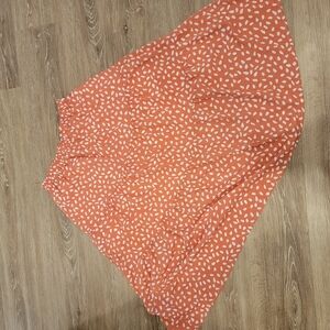 Orange and White Patterned Skirt
